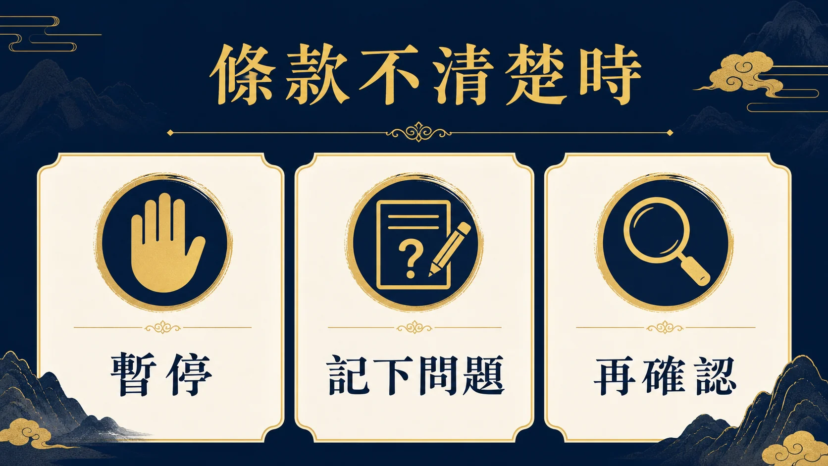 註冊前條款閱讀順序:資格、範圍、期限、限制與異常處理